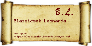 Blazsicsek Leonarda névjegykártya